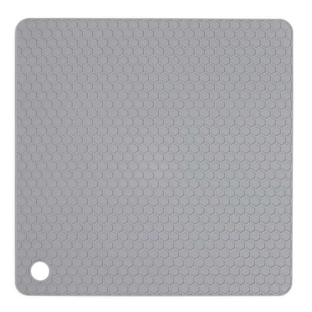 Dessous de plat carr&eacute; en silicone 18x18cm - 2 coloris