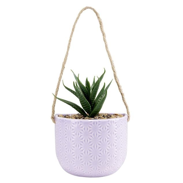 Plante artificielle pot c&eacute;ramique avec corde