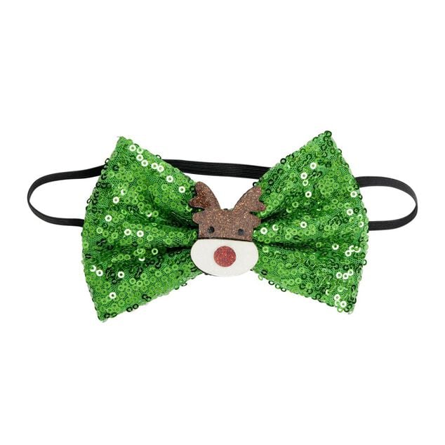 Noeud papillon No&euml;l ajustable paillet&eacute; 8x12cm (2 mod&egrave;les rouge ou vert)
