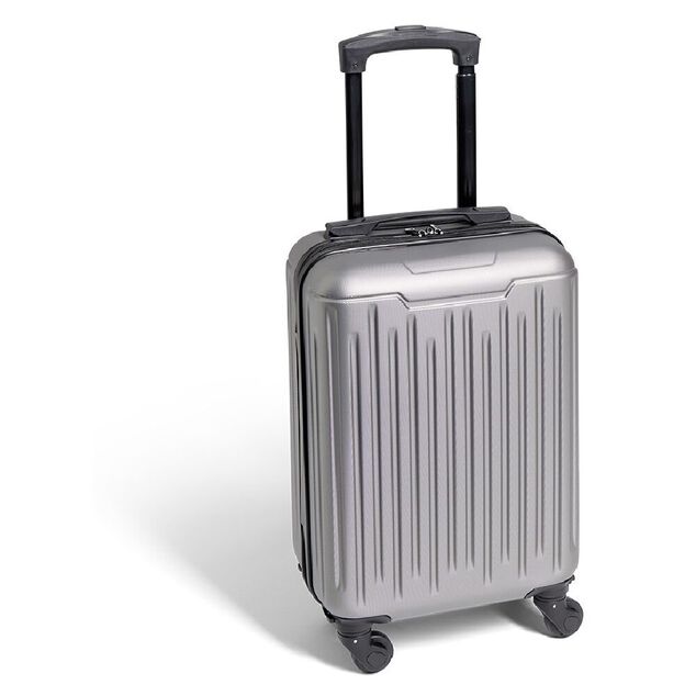 Valise cabine 26L rigide trolley 4 roues amovibles 51cm grise