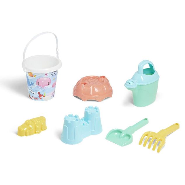 Seau de plage garni th&egrave;me marin 7 pi&egrave;ces