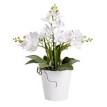 Fleurs artificielles en pot orchidée blanche 5 branches H32cm