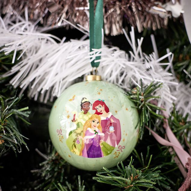 Boule de No&euml;l Disney Princesses vert &Oslash;7,5cm