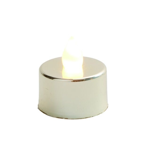 Lot de 4 bougies de table &agrave; LED &Oslash;3,7cm - 2 mod&egrave;les dor&eacute; ou argent&eacute;