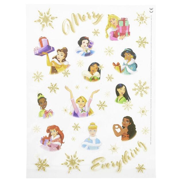 Sticker Princesses Disney Merry Everything adh&eacute;sif repositionnable pour fen&ecirc;tre et mur