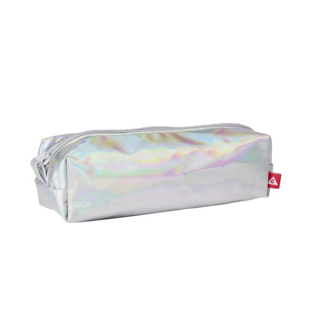 Trousse plastique transparente effet holographique 21x6,5cm