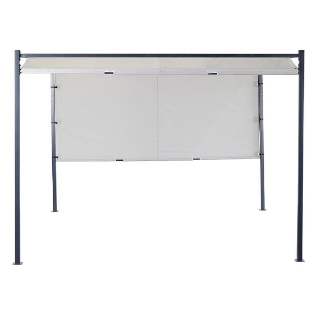 Tonnelle coulissante carr&eacute;e Nazare gris UPF50+ 298x298xH220cm