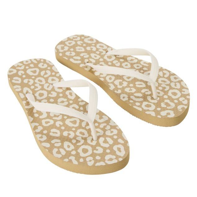 Tongs femme &agrave; motifs 36 &agrave; 41 (2 mod&egrave;les l&eacute;opard ou floral)