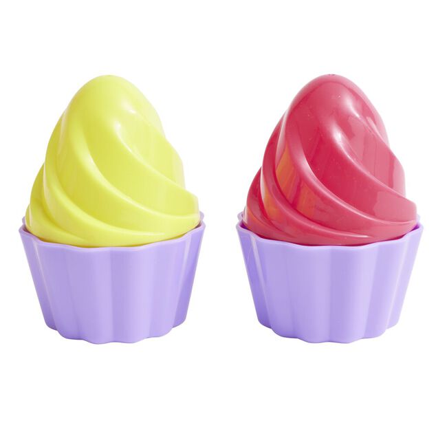 Seau de plage p&acirc;tissier plastique &Oslash;18xH21cm x12 pi&egrave;ces (2 mod&egrave;les)