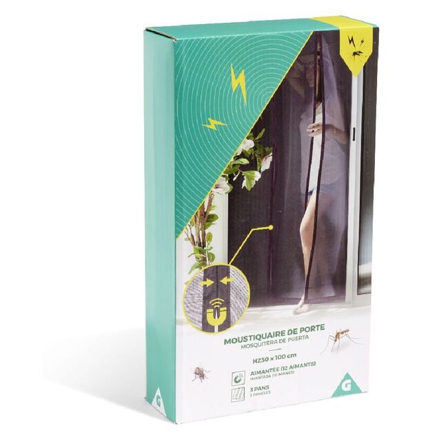 Moustiquaire de porte Out Insect 3 pans aimant&eacute;s 105xH230cm