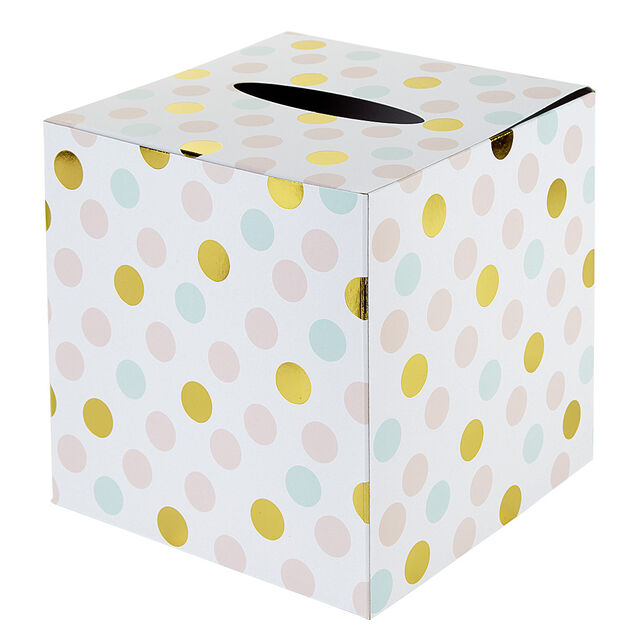 Urne d'anniversaire &agrave; poids de couleur rose, vert et dor&eacute; en carton