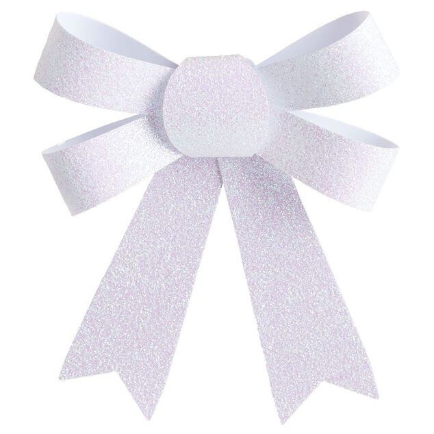 Noeud à suspendre pailleté blanc iridescent x3