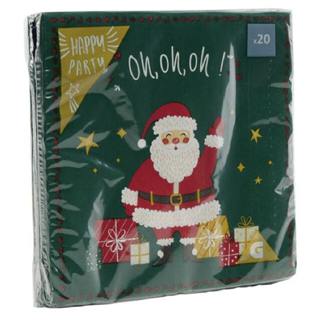 Serviette en papier &agrave; motif P&egrave;re No&euml;l x20