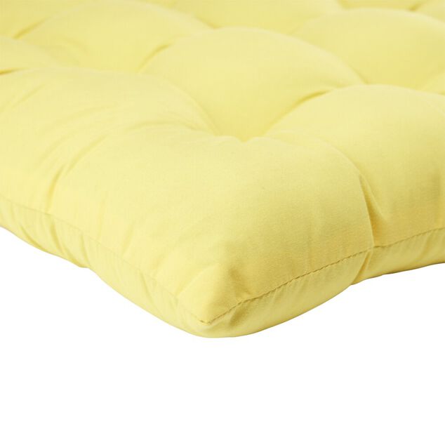 Galette de chaise carr&eacute;e unie jaune 38x38cm