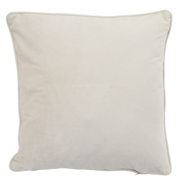 Housse de coussin carr&eacute;e en velours beige