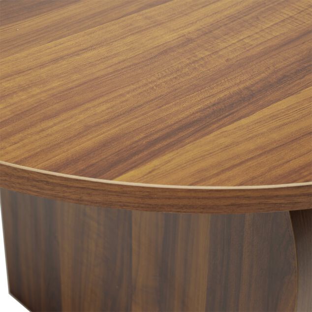 Table basse ovale en bois brun 120x60xH45cm