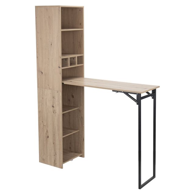 &Eacute;tag&egrave;re bar pliable en bois Luffi 131,5x43xH180cm