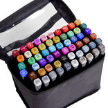 Set cr&eacute;atif avec 60 marqueurs double pointe et 1 trousse