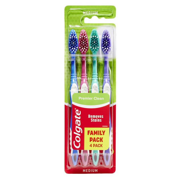 Brosse &agrave; dents Colgate premier clean poils medium x4