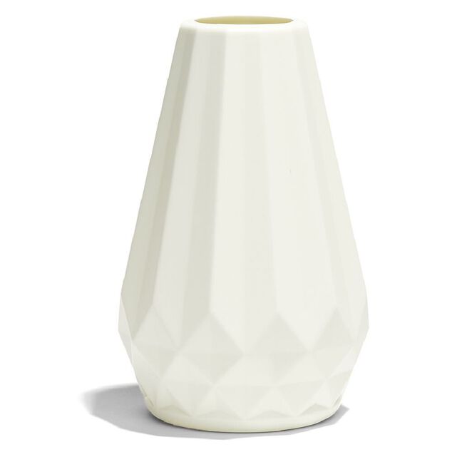 Vase plastique effet origami 7x4,5xH15cm - 4 coloris