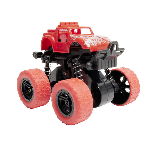 Véhicule à friction type 4x4 monster truck en plastique vert 8,7x7,8xH7,5cm