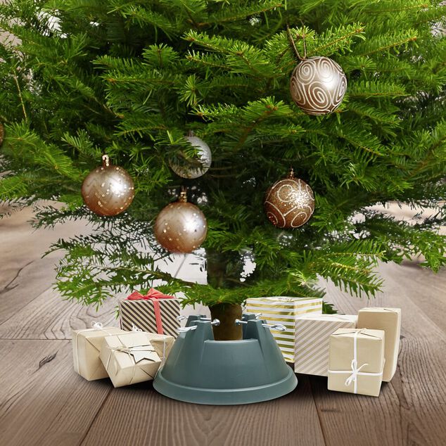 Pied de sapin plastique vert avec r&eacute;servoir &Oslash;38xH17cm