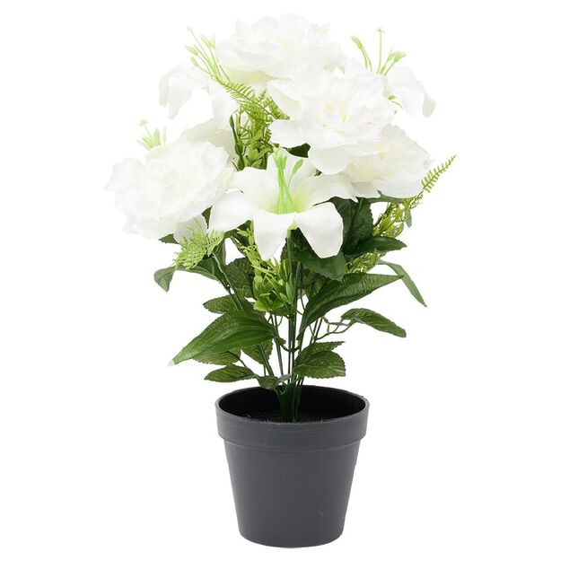 Pot lys blanc artificiel &Oslash;25xH42cm
