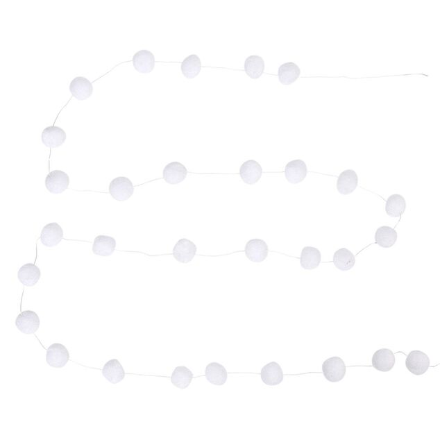 Guirlande 30 boules de neige blanc 1,8 m