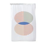 Rideau de douche blanc motif g&eacute;om&eacute;trique 180x200cm