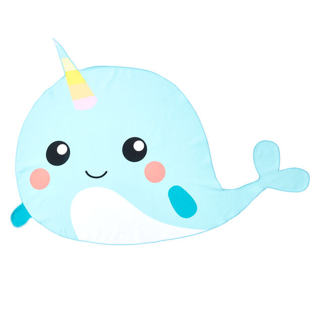 Serviette de plage enfant bleu design licorne des mers