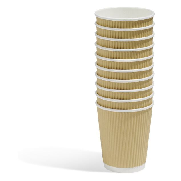 Gobelet cartonn&eacute; ext&eacute;rieur cannel&eacute; beige et blanc 20 cl x10