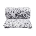 Plaid jacquard 200x200cm bleu ou tigré noir et blanc