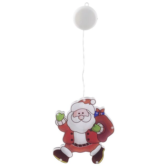 D&eacute;coration de fen&ecirc;tre P&egrave;re No&euml;l lumineux LED &agrave; suspendre H20cm
