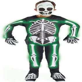 Déguisement squelette lumineux masque, gants, combinaison 11/14
