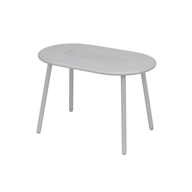 Table basse Faro m&eacute;tal gris clair 60x35xH40cm