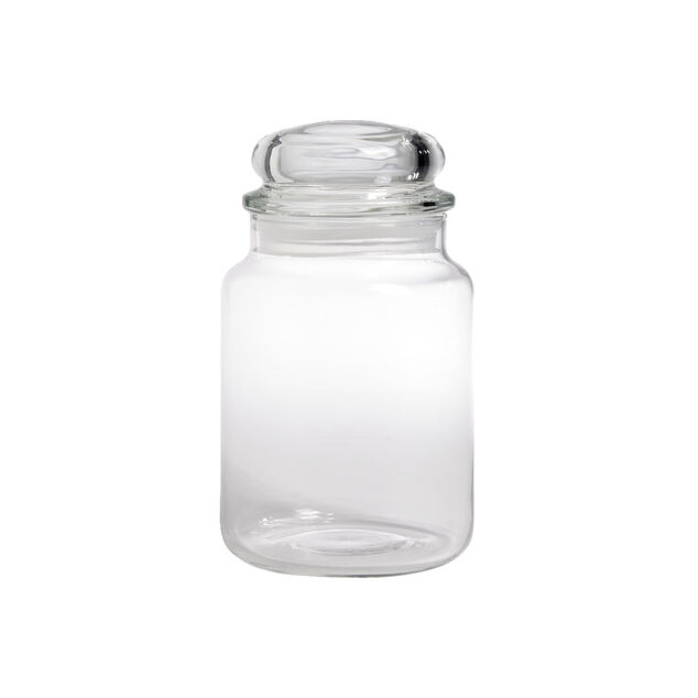 Bocal en verre transparent avec couvercle hermétique 800ml - H.17cm
