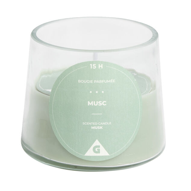 Bougie dans verre senteur musc Ø9xH7.5cm