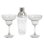 Set à cocktail 2 verres à pied 270ml margarita et 1 shaker 420ml