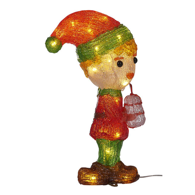 Elfe de No&euml;l lumineux 30LED blanc chaud H30cm