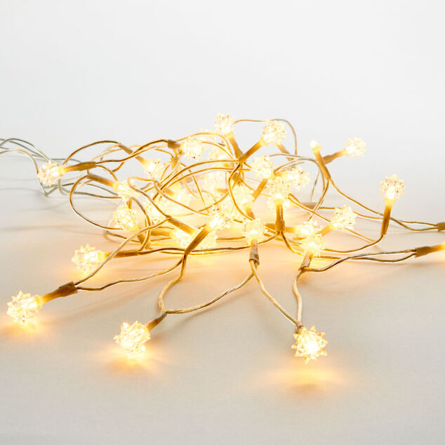 Guirlande &eacute;lectrique Diamants 40 Led Blanc chaud clignotant 3,9 m