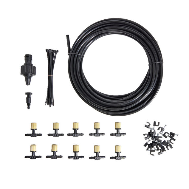 Syst&egrave;me de brumisateur avec tuyau et connecteurs 10m 53 pi&egrave;ces