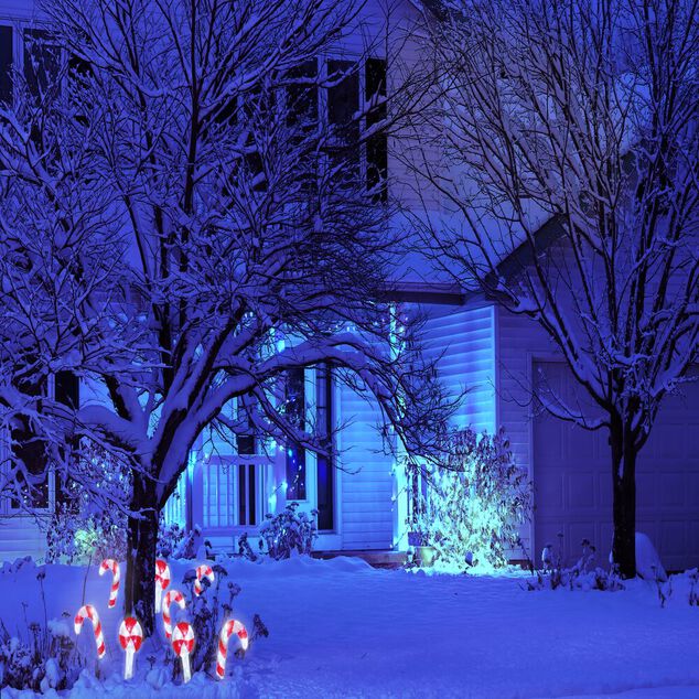 Décoration Noël sucre d'orge à planter LED H27cm