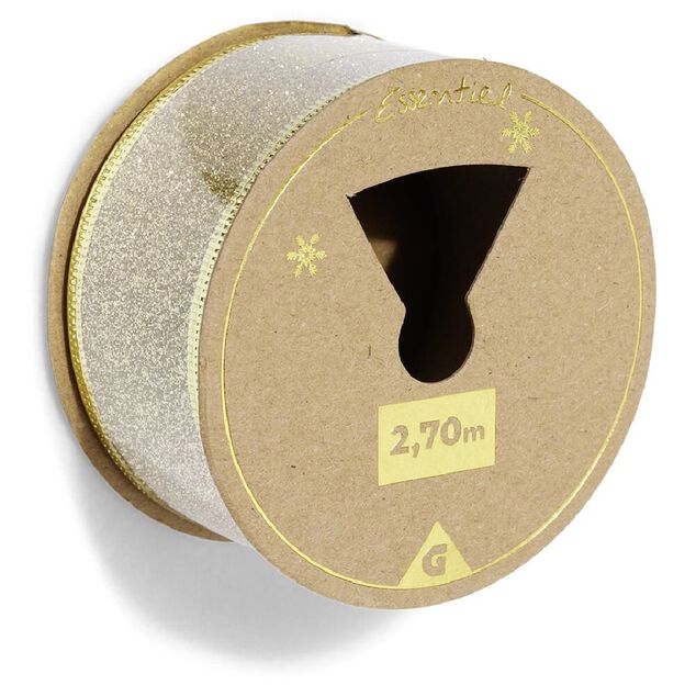 Ruban pailleté doré 2,7m