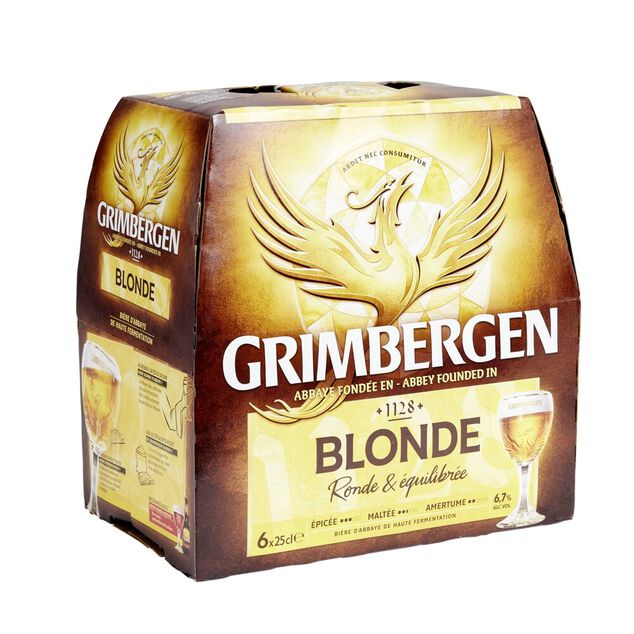 Bière blonde Grimbergen bouteille 6,7% vol. 6x25cl