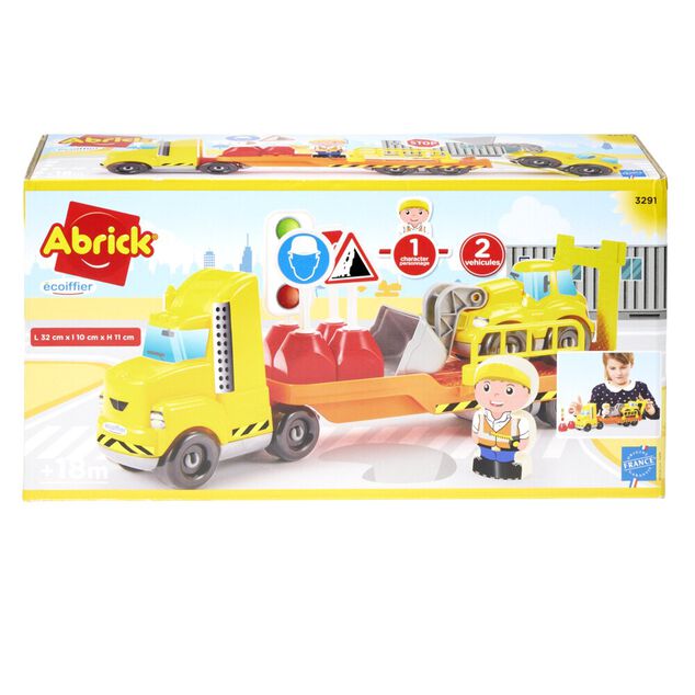 Camion chantier Abrick avec accessoires 29 pi&egrave;ces plastique