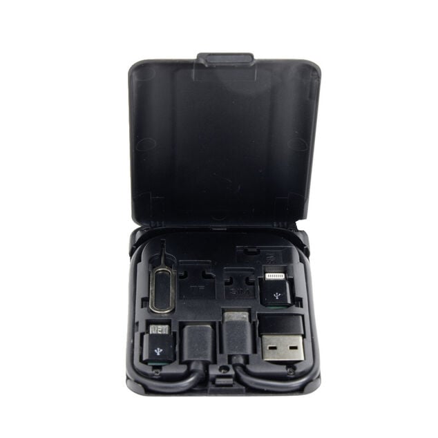 Bo&icirc;te de rangement multim&eacute;dia avec 6 accessoires 5,7x8,5cm