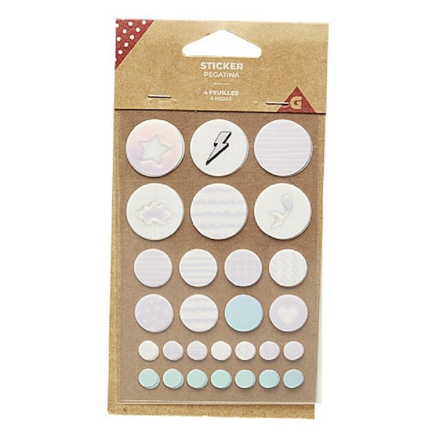 Stickers 4 feuilles blanc