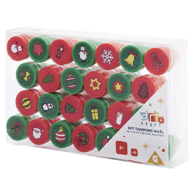 Tampon encreur th&egrave;me No&euml;l Rouge et Vert x26