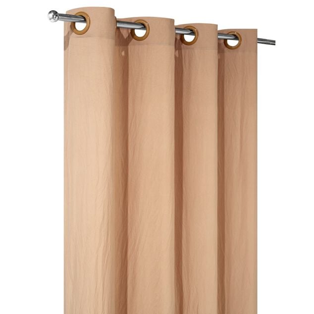 Rideau uni touch&eacute; peau de p&ecirc;che avec anneaux 140x240cm (3 mod&egrave;les)