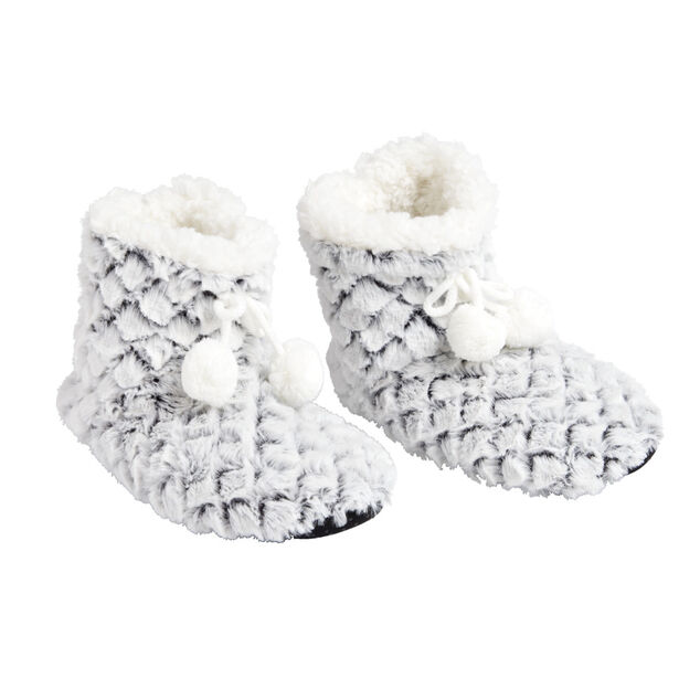 Chaussons bottes nid d'abeille à pompons T36 à T41